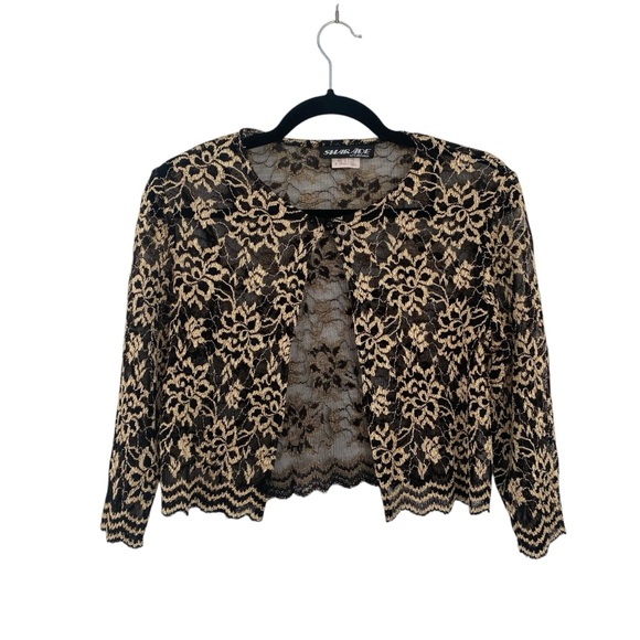 Sharade of California‎ Vintage Floral Lace Cropped Goth Jacket Size 8P - Picture 1 of 9